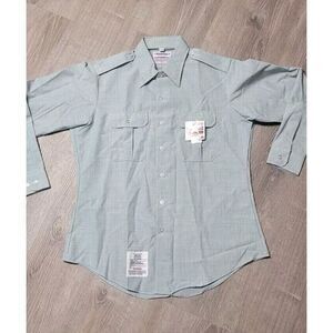 Propper Mens Army‎ Green Tactical Duty Uniform Long Sleeve Button Up 17x34